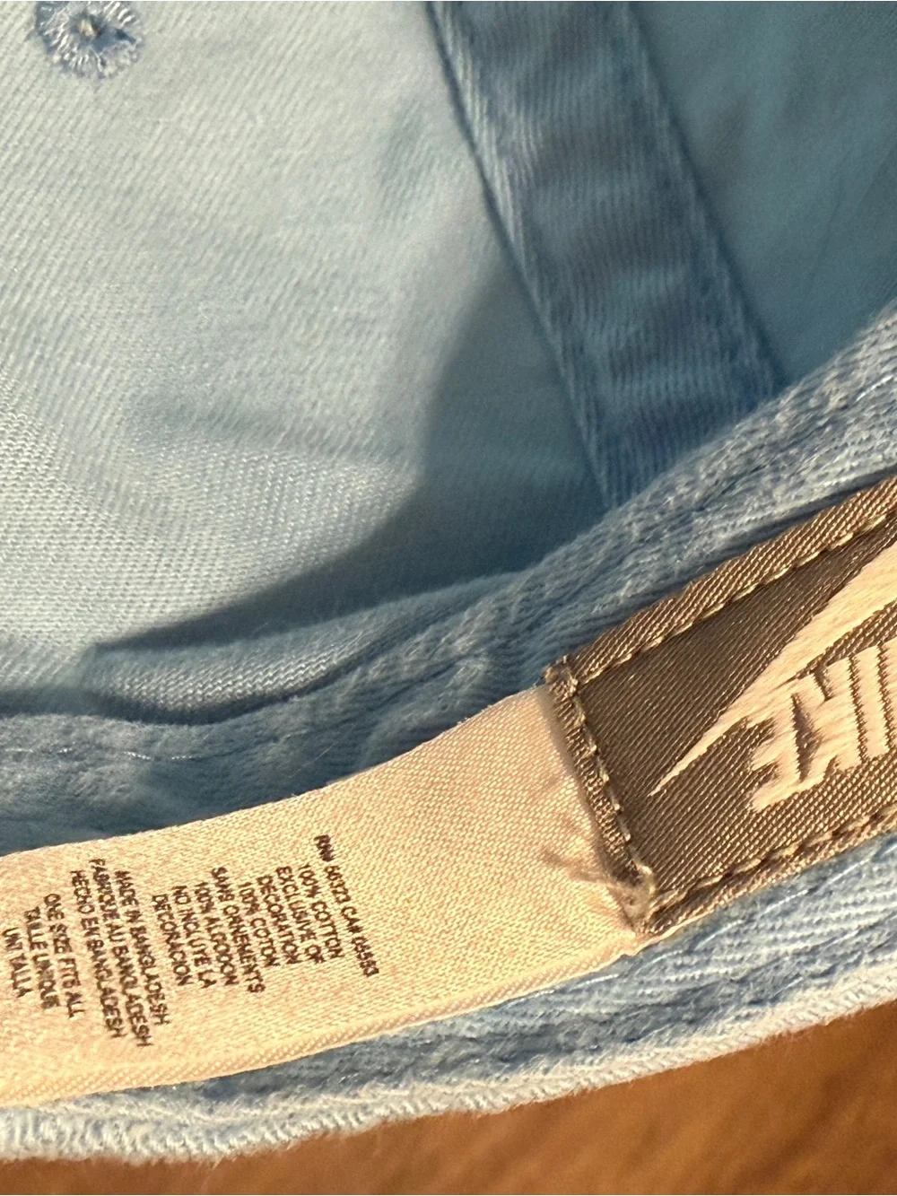 Nike Light Blue a cap With Embroidered White Swoop